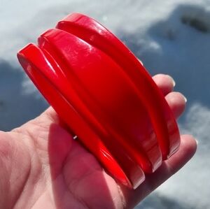 Vintage Bakelite Red Style Cuff Bracelet